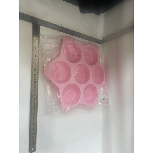 Forma din Silicon pentru Hamburgeri, Flippy, cu 7 Locuri, pentru Copt, Roz-1