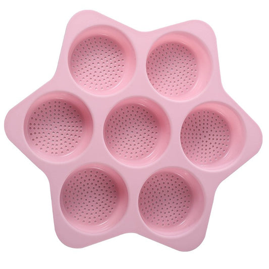 Forma din Silicon pentru Hamburgeri, Flippy, cu 7 Locuri, pentru Copt, Roz-0