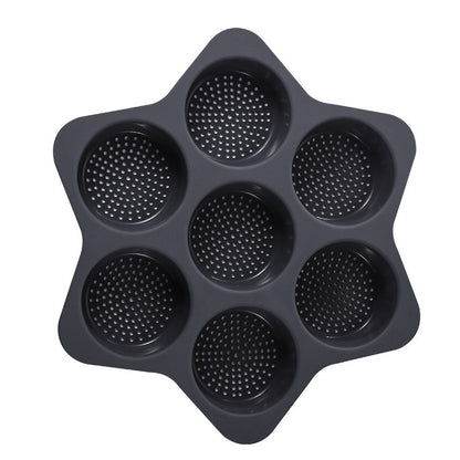 Forma din Silicon pentru Hamburgeri, Flippy, cu 7 Locuri, pentru Copt, Gri-0