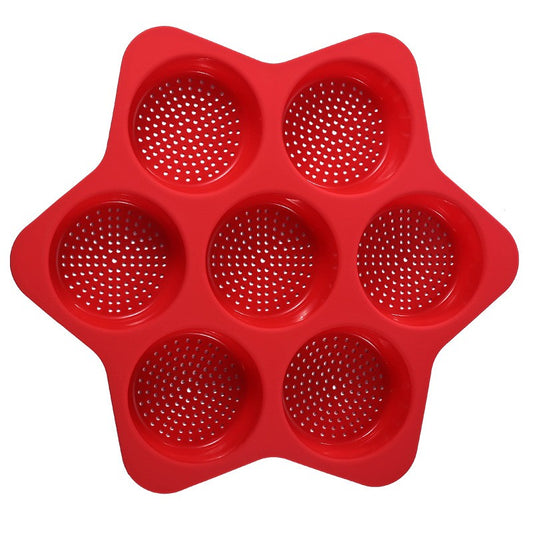 Forma din Silicon pentru Hamburgeri, Flippy, cu 7 Locuri, pentru Copt, Rosu-0