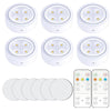 Set de 6 Lampi Led Flippy, Fara Fir, Cu Baterii, 3 Culori de Lumina, cu 2 Telecomenzi, din Plastic, Alb-0