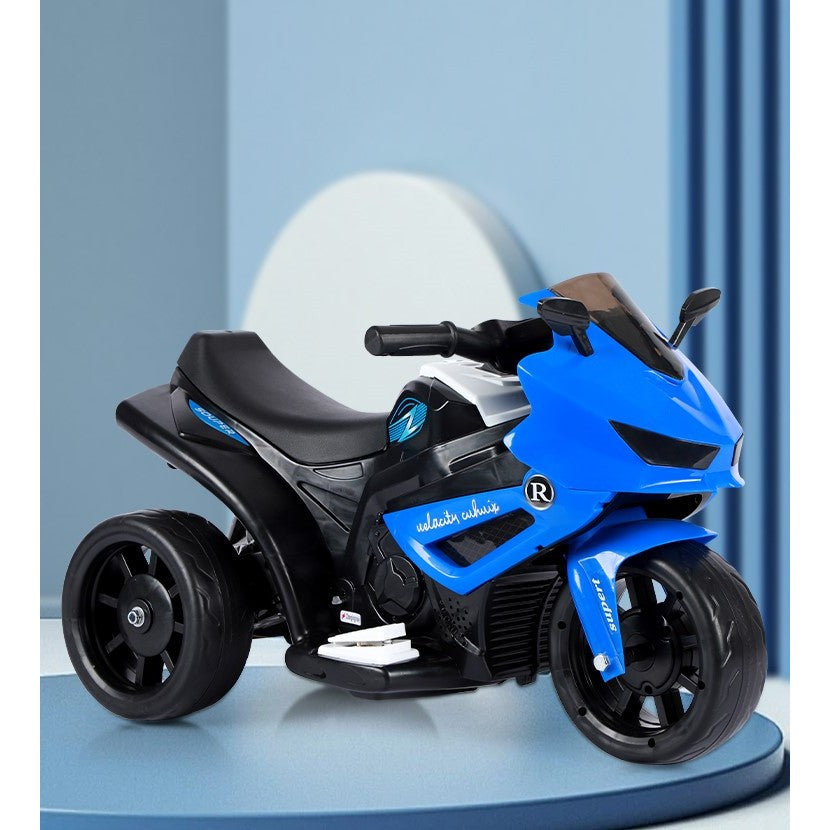 Motocicletă Electrică cu 3 Roti, Flippy, Acumulator Încarcare, Anti-Rasturnare, Lumini, Sunete, Off-Road, Baterie 6V 4.5Ah, 66x34x43cm, Albastru-1