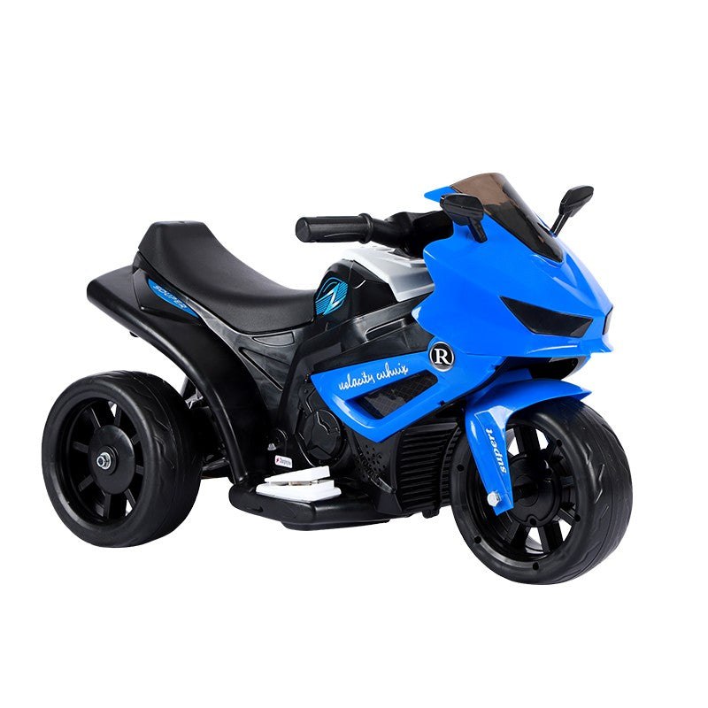 Motocicletă Electrică cu 3 Roti, Flippy, Acumulator Încarcare, Anti-Rasturnare, Lumini, Sunete, Off-Road, Baterie 6V 4.5Ah, 66x34x43cm, Albastru-0