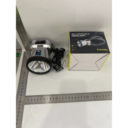 Lanterna Tip Far, Flippy, de mare putere, cu rază lungă de acțiune, cu afișaj baterie, Power Bank, Silver-1