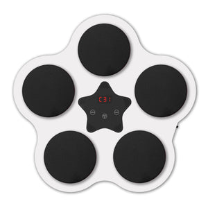 Jucarie de Boxat cu Muzica si Lumini, Flippy, Bluetooth, Incarcare USB, Aplicare cu Ventuze, 5 Tinte, 40x38x8 cm, 930 g, Alb-0