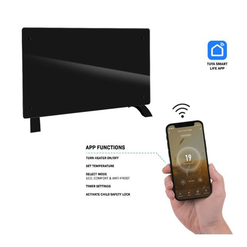 Convector Electric, 2000W, Wi-Fi, Termostat, afisaj LED, Touch Screen, Control din Telefon,-4
