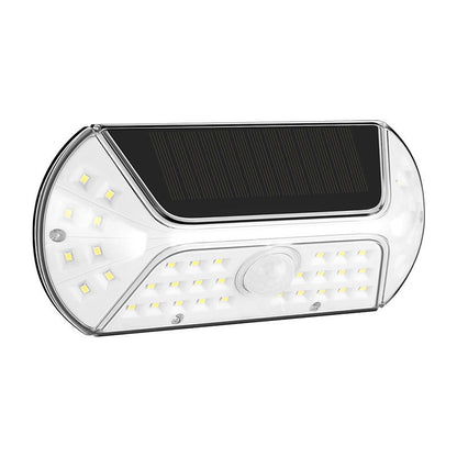Aplica solara LED SMD pentru perete Flippy, cu senzor de miscare, dreptunghiulara, IP44, luminozitate mare 40 LED-uri, 3.7V, 1200mah, autonomie 8 ore, 19.2 x 8.9 cm, alb rece-0