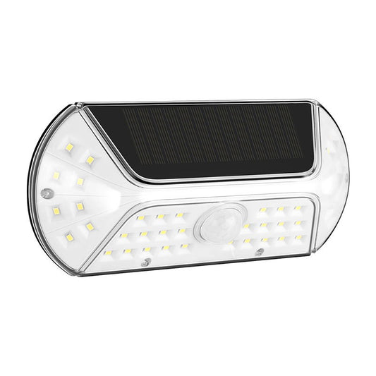 Aplica solara LED SMD pentru perete Flippy, cu senzor de miscare, dreptunghiulara, IP44, luminozitate mare 40 LED-uri, 3.7V, 1200mah, autonomie 8 ore, 19.2 x 8.9 cm, alb rece-0