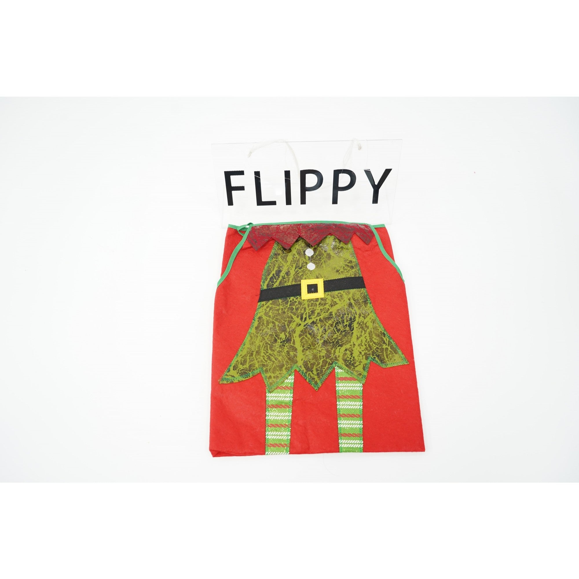 Sort Craciun, Flippy, cu model de elf, rosu, pentru adulti, poliester-5