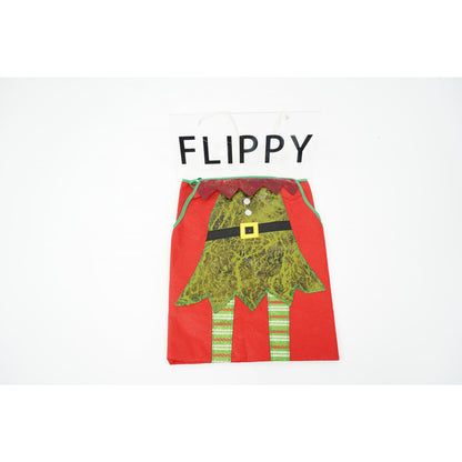Sort Craciun, Flippy, cu model de elf, rosu, pentru adulti, poliester-5