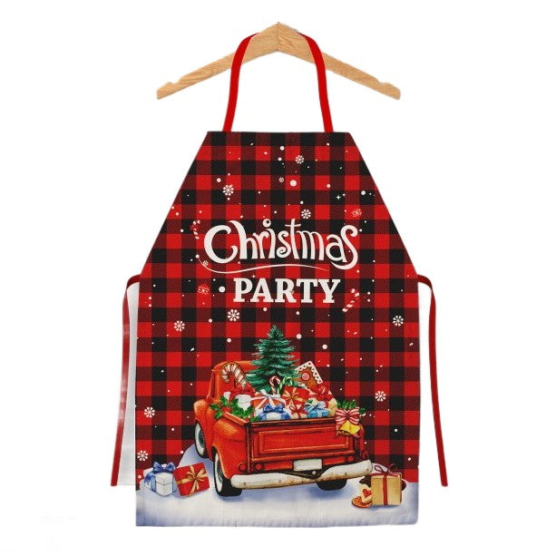 Sort de Bucatarie Decorativ, Flippy, Tema Craciun, 50 x 70 cm, Model Christmas Party, din Poliester, Rosu-0
