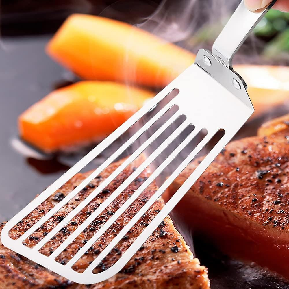 Spatula flexibila Flippy, Fish Turner, din otel, durabila, cu margini subtiri pentru taiere, pentru carne, oua, peste, multifunctionala, argintiu-6