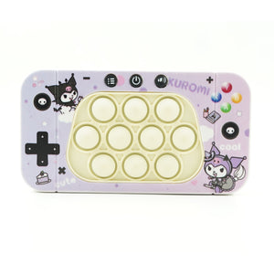Jucarie interactiva tip consola pentru copii Flippy, speed push whack-a-mole, joc de viteza pop it, material ABS/silicon, cu nivele, sunete si lumini, 15.5 x 7.6 x 5.3 cm, model elfi, mov-0