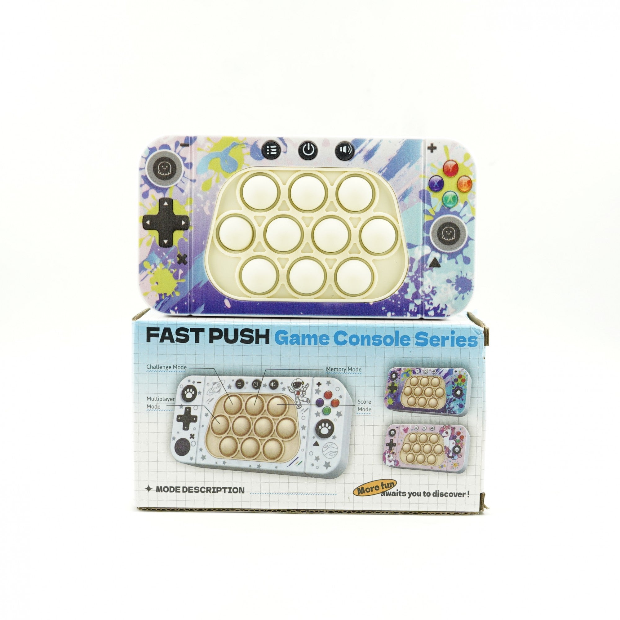 Jucarie interactiva tip consola pentru copii Flippy, speed push whack-a-mole, joc de viteza pop it, material ABS/silicon, cu nivele, sunete si lumini, 15.5 x 7.6 x 5.3 cm, model culori, multicolor-2