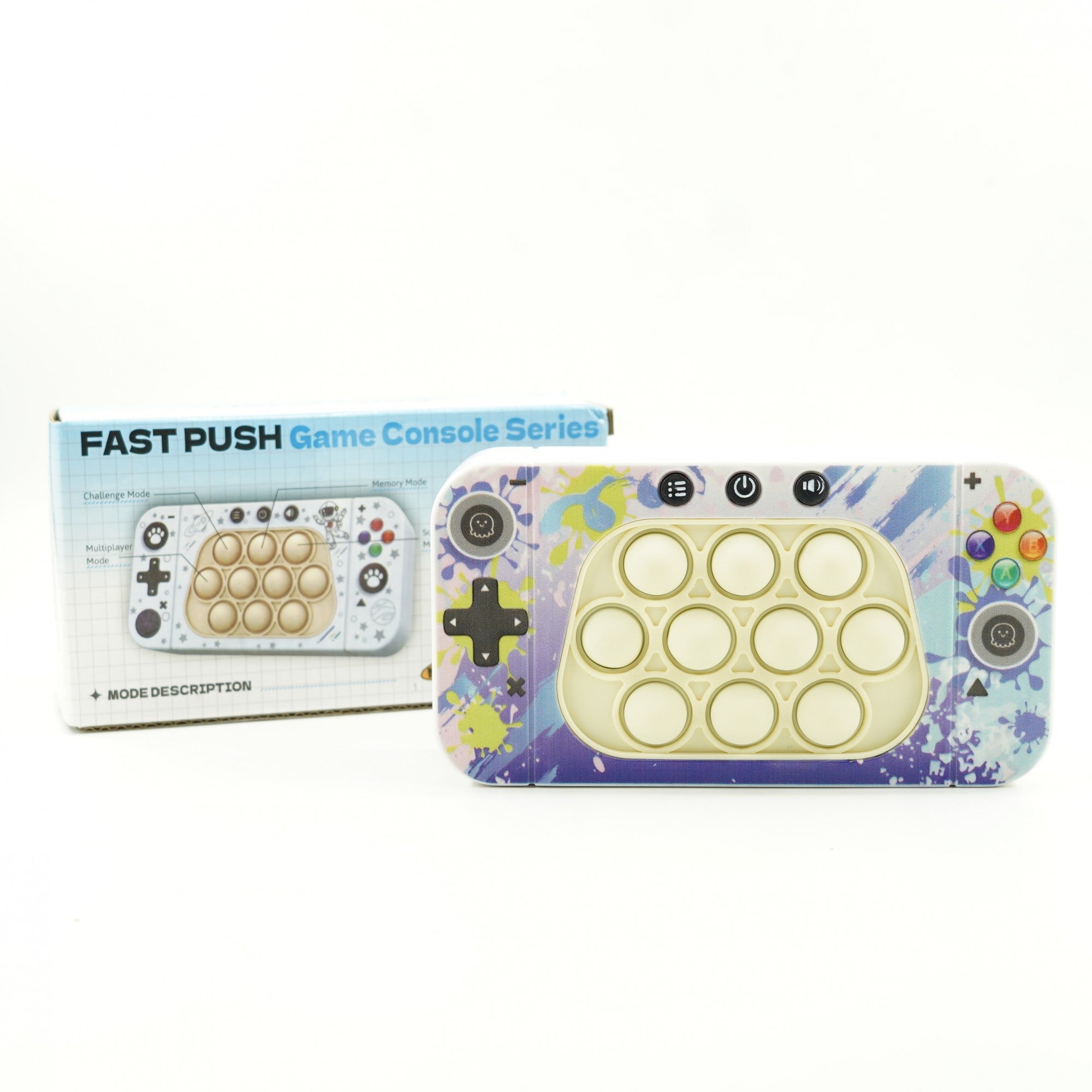 Jucarie interactiva tip consola pentru copii Flippy, speed push whack-a-mole, joc de viteza pop it, material ABS/silicon, cu nivele, sunete si lumini, 15.5 x 7.6 x 5.3 cm, model culori, multicolor-3
