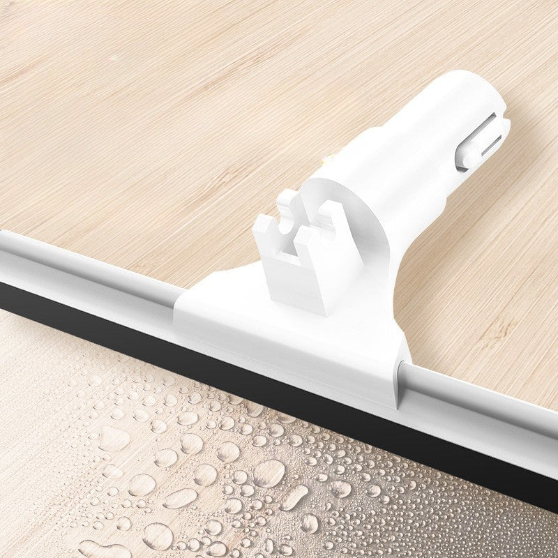 Stergator de Geamuri Flippy, cu Doua Fete, Tija Telescopica, cu Recipient de Lichid, Laveta din Microfibra, Racleta Silicon, 120 cm, Alb-2