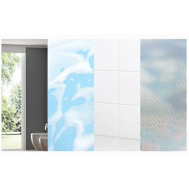 Stergator de Geamuri Flippy, cu Doua Fete, Tija Telescopica, cu Recipient de Lichid, Laveta din Microfibra, Racleta Silicon, 120 cm, Alb-7