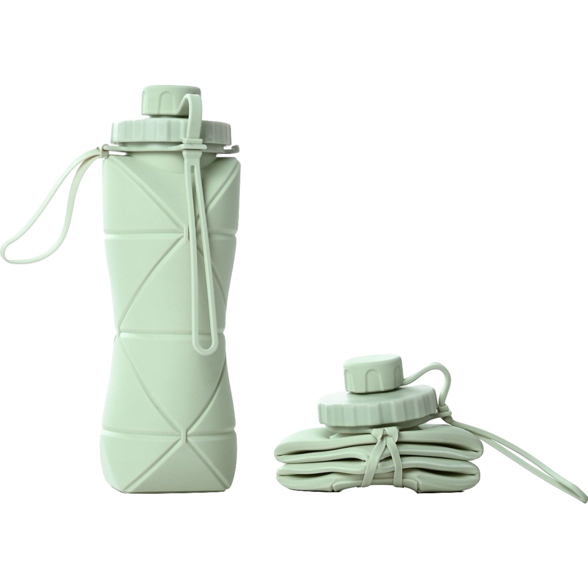 Sticla de apa pliabila Flippy, din silicon,reutilizabila, rezistenta la temepreturi ridiate, usor de depozitat si carat, 22 x 7.8 cm, 600 ml, verde-0