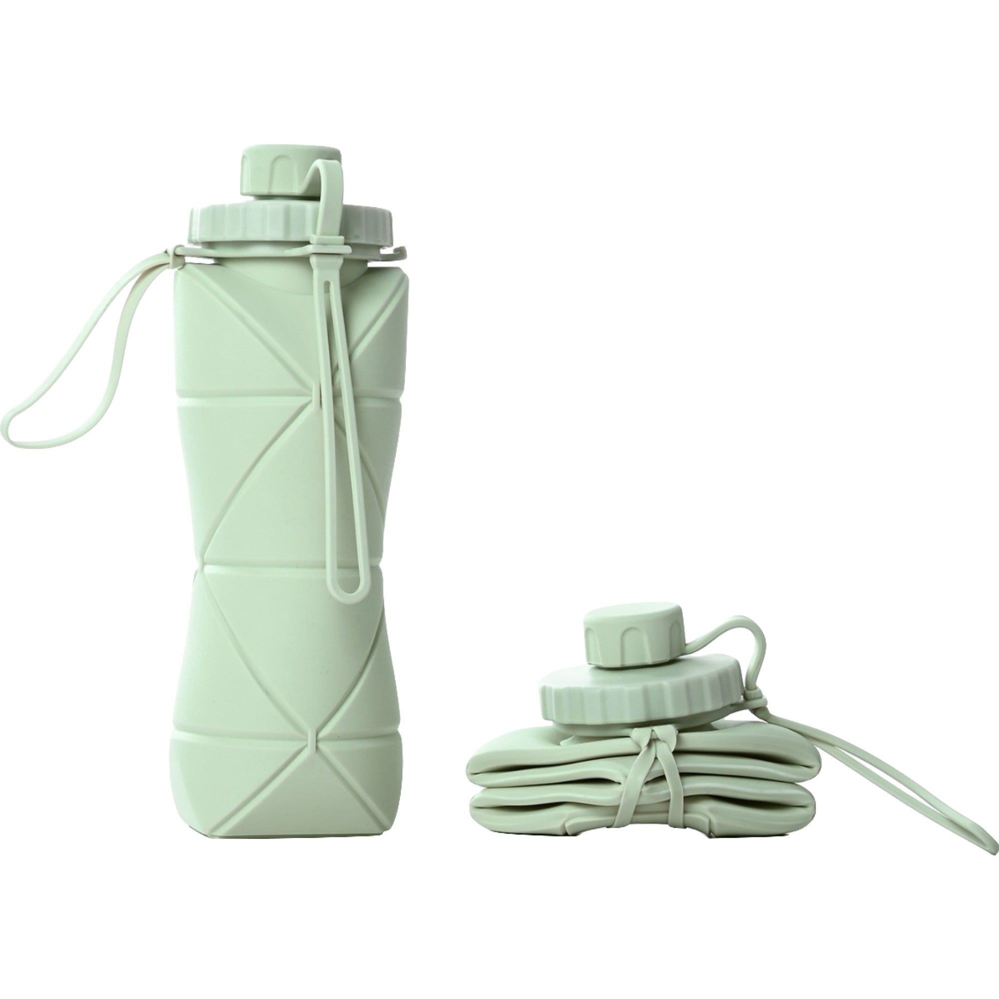 Sticla de apa pliabila Flippy, din silicon,reutilizabila, rezistenta la temepreturi ridiate, usor de depozitat si carat, 22 x 7.8 cm, 600 ml, verde-0