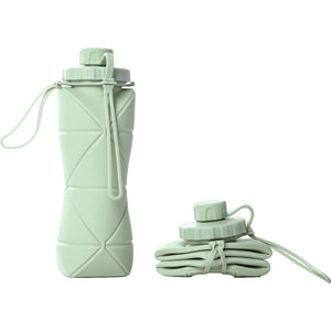 Sticla de apa pliabila Flippy, din silicon,reutilizabila, rezistenta la temepreturi ridiate, usor de depozitat si carat, 22 x 7.8 cm, 600 ml, verde-0