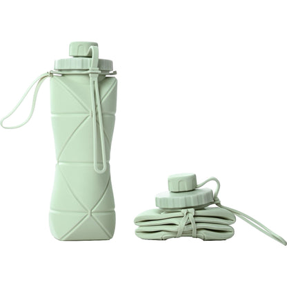 Sticla de apa pliabila Flippy, din silicon,reutilizabila, rezistenta la temepreturi ridiate, usor de depozitat si carat, 22 x 7.8 cm, 600 ml, verde-0