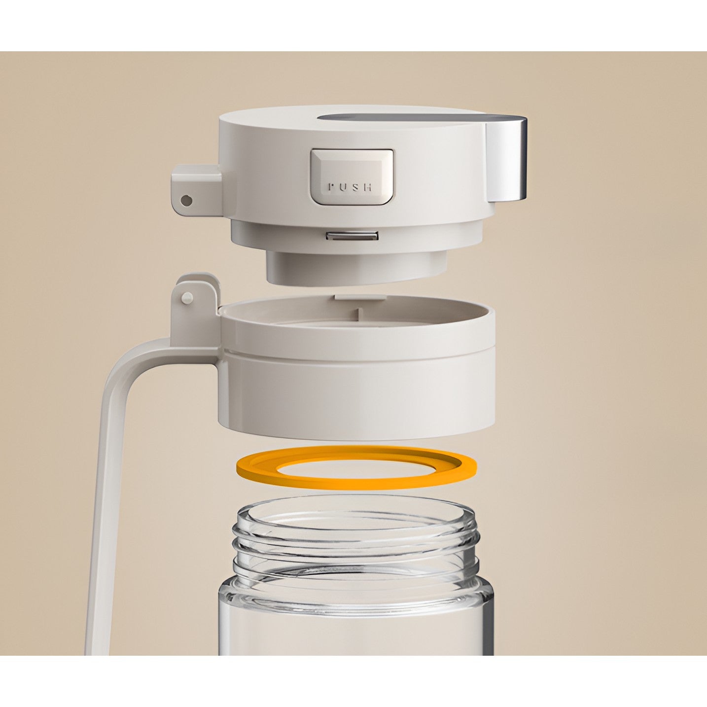 Dispenser pentru Ulei, Flippy, Deschidere si Inchidere Automata a Rezervorul, cu Inductie Gravitationala, 550 ml, 12x7.6x20.5 cm, Alb-1