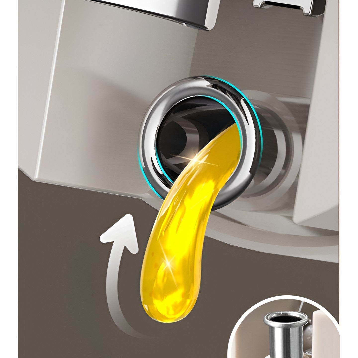Dispenser pentru Ulei, Flippy, Deschidere si Inchidere Automata a Rezervorul, cu Inductie Gravitationala, 550 ml, 12x7.6x20.5 cm, Alb-2