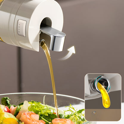 Dispenser pentru Ulei, Flippy, Deschidere si Inchidere Automata a Rezervorul, cu Inductie Gravitationala, 550 ml, 12x7.6x20.5 cm, Alb-9