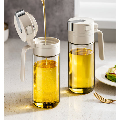 Dispenser pentru Ulei, Flippy, Deschidere si Inchidere Automata a Rezervorul, cu Inductie Gravitationala, 550 ml, 12x7.6x20.5 cm, Alb-16