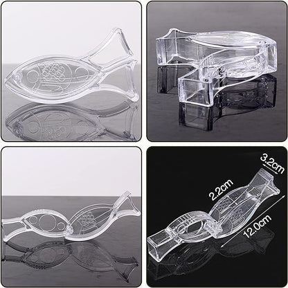 Storcator de Citrice Manual, Flippy, Rezistente, Usor de Folosit si Depozitat, Durabil, Calitativ, 12x5.2 cm, Model Peste, Transparent-3
