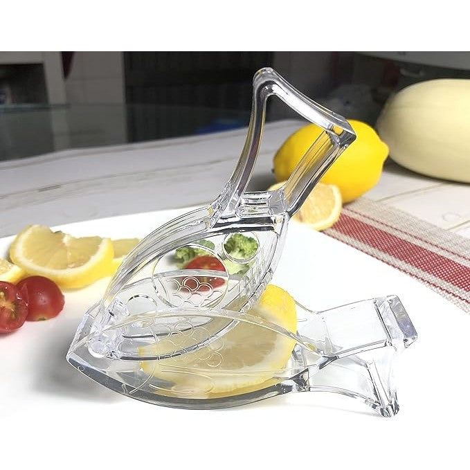 Storcator de Citrice Manual, Flippy, Rezistente, Usor de Folosit si Depozitat, Durabil, Calitativ, 12x5.2 cm, Model Peste, Transparent-7