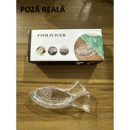 Storcator de Citrice Manual, Flippy, Rezistente, Usor de Folosit si Depozitat, Durabil, Calitativ, 12x5.2 cm, Model Peste, Transparent-10