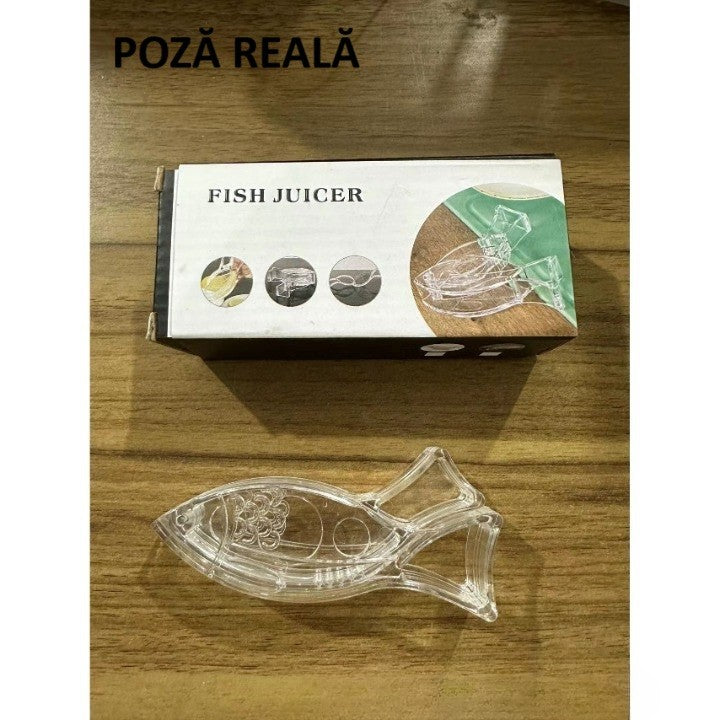 Storcator de Citrice Manual, Flippy, Rezistente, Usor de Folosit si Depozitat, Durabil, Calitativ, 12x5.2 cm, Model Peste, Transparent-10