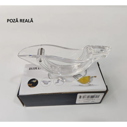Storcator de Citrice Manual, Flippy, Rezistente, Usor de Folosit si Depozitat, Durabil, Calitativ, 12x5cm, Model Pasare, Transparent-7