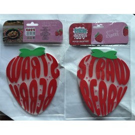 Suport pentru Pahar, Flippy, Model Capsuna, PVC, Dimensiuni 15.5x15.5 cm, Roz-0
