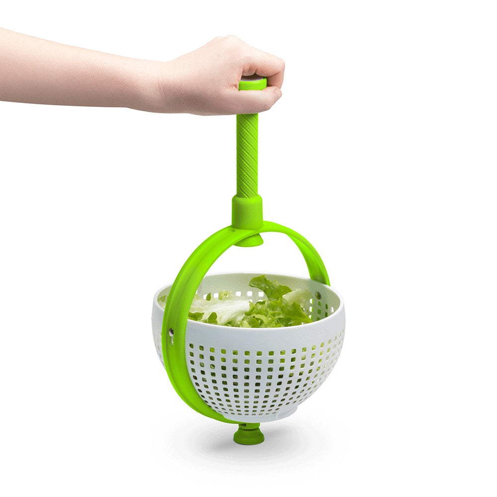 Strecuratoare multifunctionala rotativa, cu maner, material ABS, 22x12 cm, maner 18 cm, cu ventuza pentru prindere sigura, practic si usor de folosit, verde-6