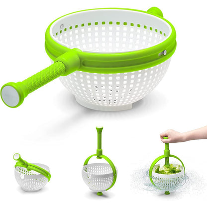 Strecuratoare multifunctionala rotativa, cu maner, material ABS, 22x12 cm, maner 18 cm, cu ventuza pentru prindere sigura, practic si usor de folosit, verde-7