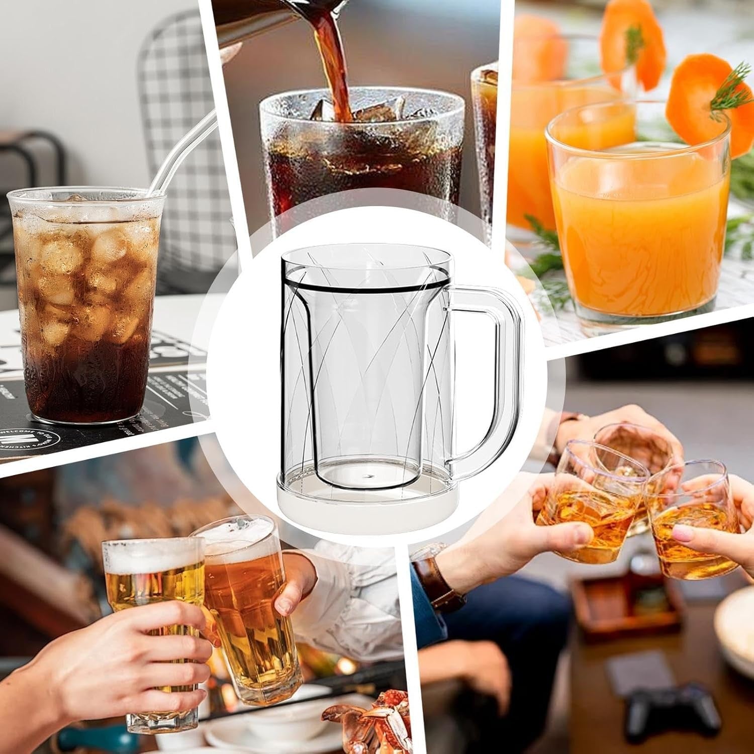 Cana Frigorifica cu Gheata, Flippy, 14.2 x 10.4 x 14.7 cm, Plastic, 800 ml, Transparent-4
