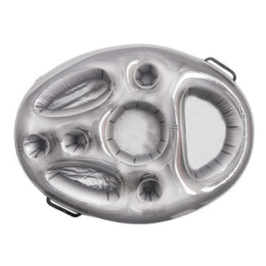 Bar gonflabil/Suport de pahare plutitor, Flippy, cu 8 compartimente, pompa inclusa, PVC, Gri, 25x18,5x4 cm-0