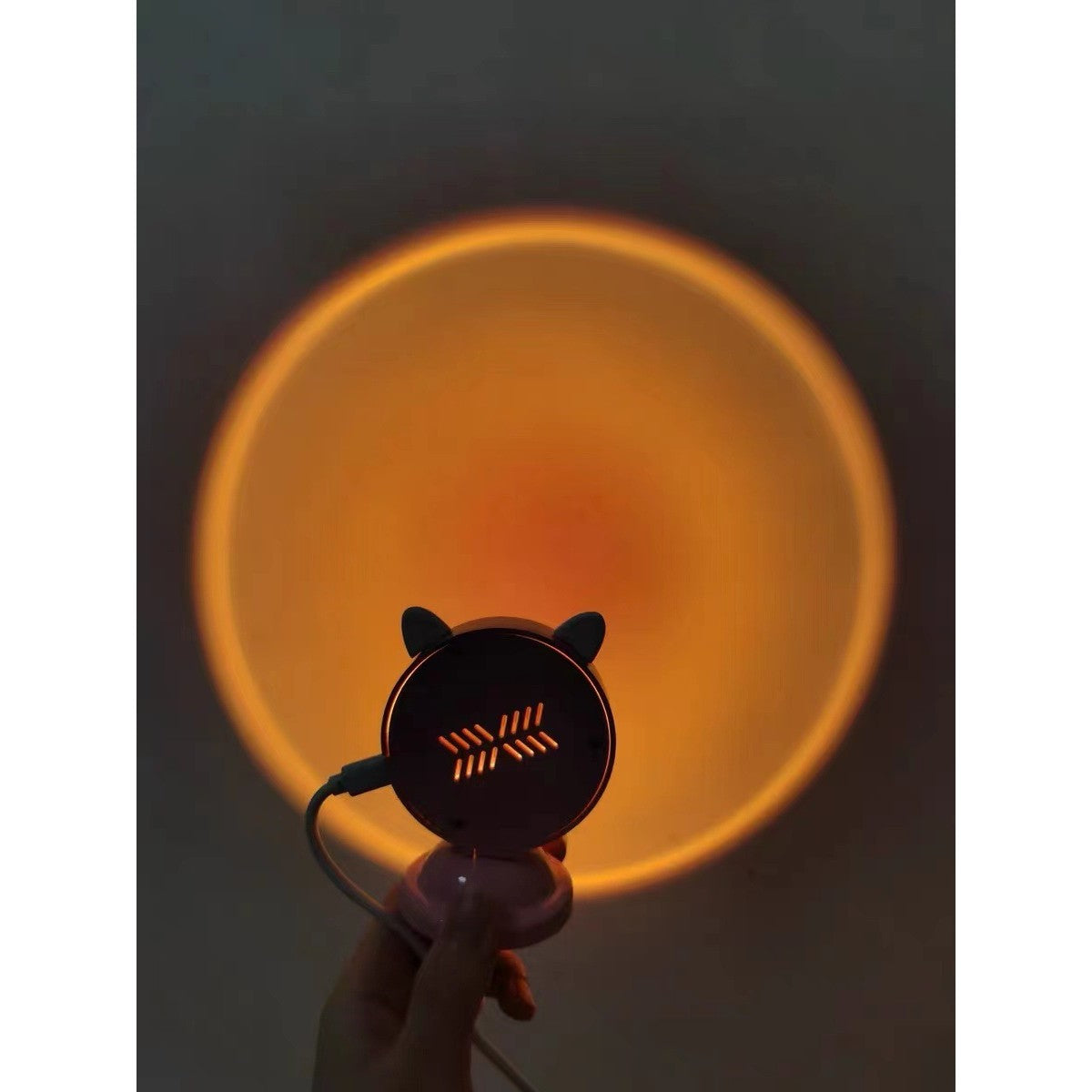 Lampa de veghe cu proiectie Multicolor RGB cu telecomanda, Flippy, lumina ambientala pentru atmosfera romantica, iepuras, Roz-3