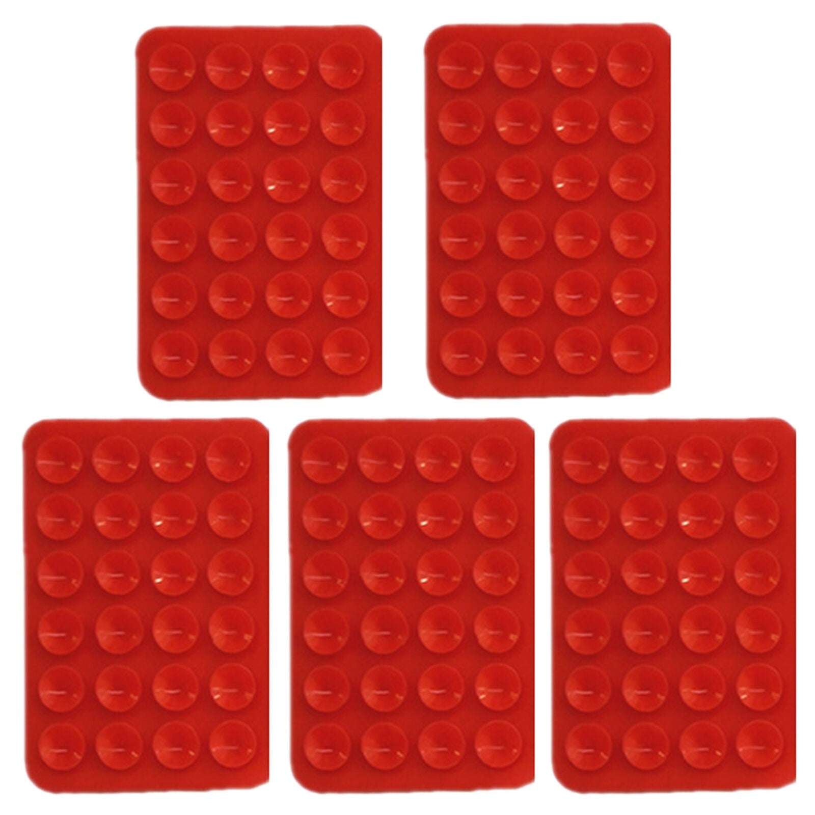Suport Adeziv Universal, Flippy, pentru Telefon/Tableta, cu 24 Ventuze, potrivit pentru Tik-Tok/Selfie/Vizionare Video, din Silicon, 8 x 5.5 x 1 cm, Rosu-3