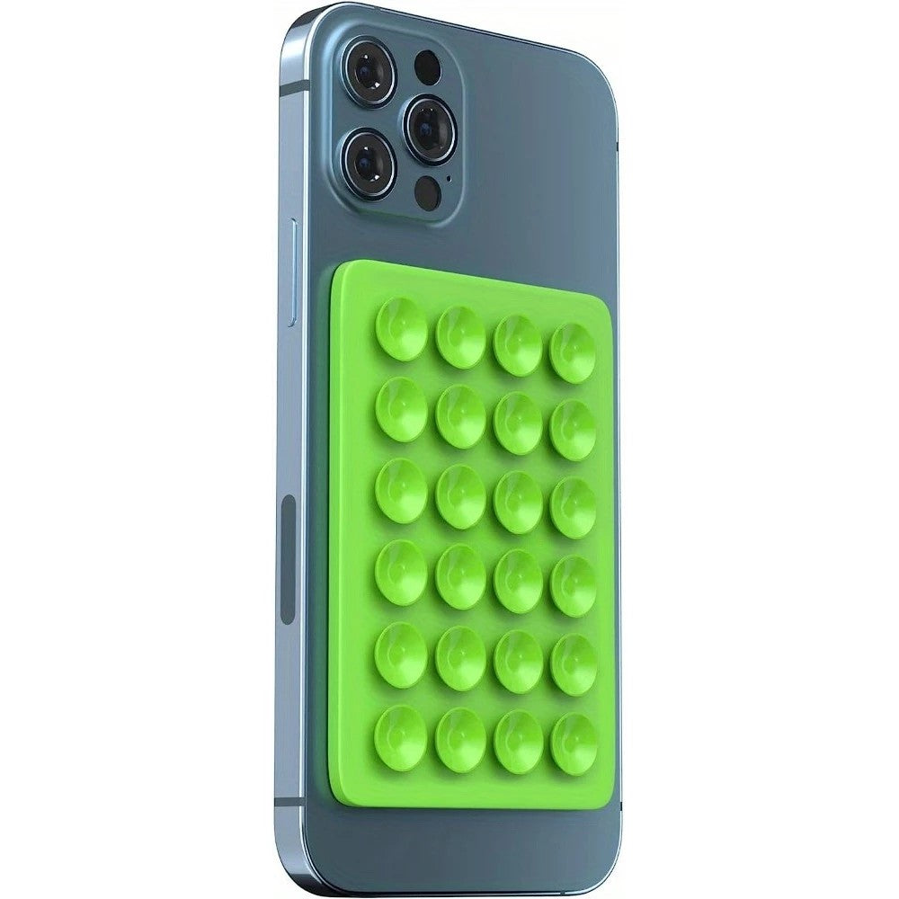 Suport Adeziv Universal, Flippy, pentru Telefon/Tableta, cu 24 Ventuze, potrivit pentru Tik-Tok/Selfie/Vizionare Video, din Silicon, 8 x 5.5 x 1 cm, Verde-4