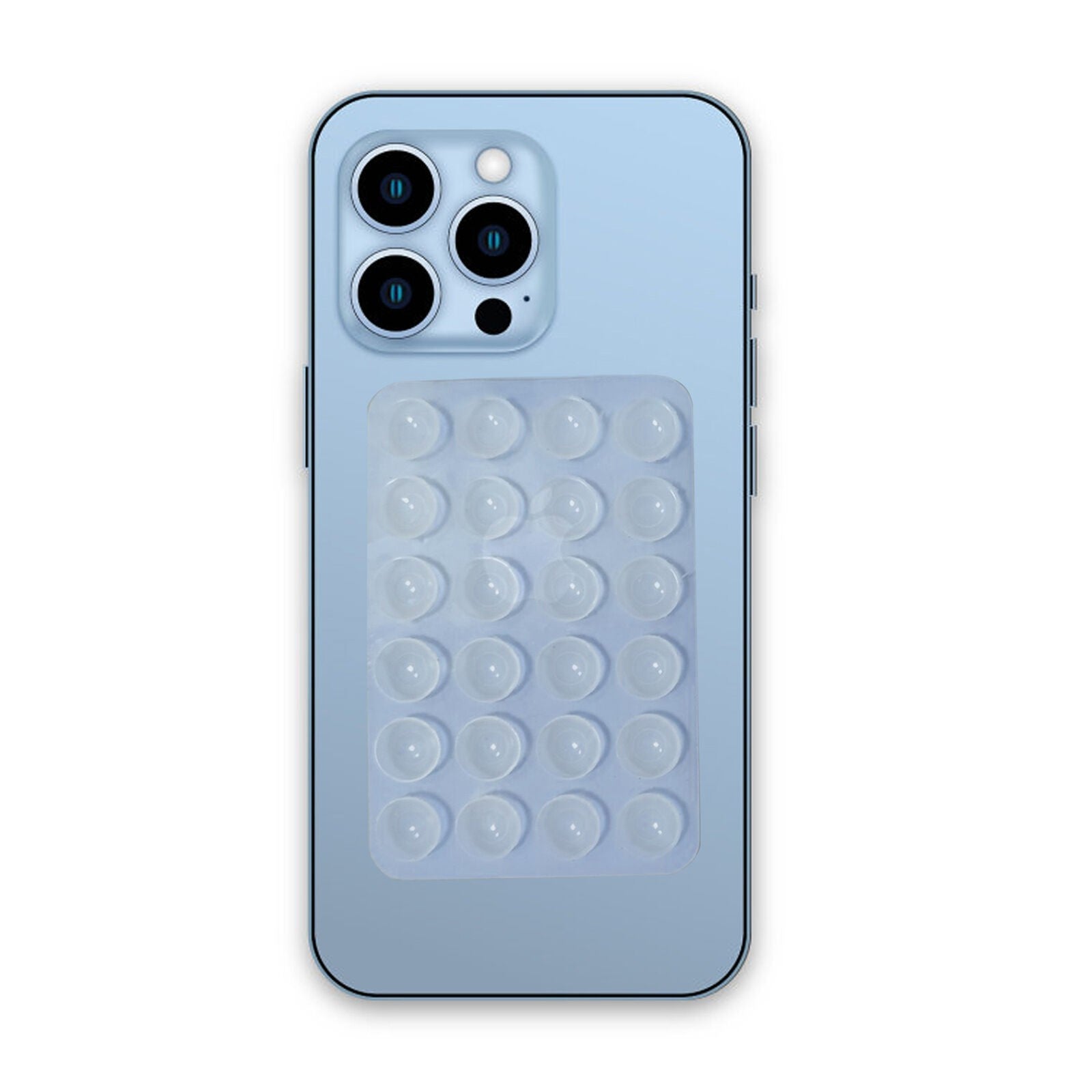 Suport Adeziv Universal, Flippy, pentru Telefon/Tableta, cu 24 Ventuze, potrivit pentru Tik-Tok/Selfie/Vizionare Video, din Silicon, 8 x 5.5 x 1 cm, Transparent-0