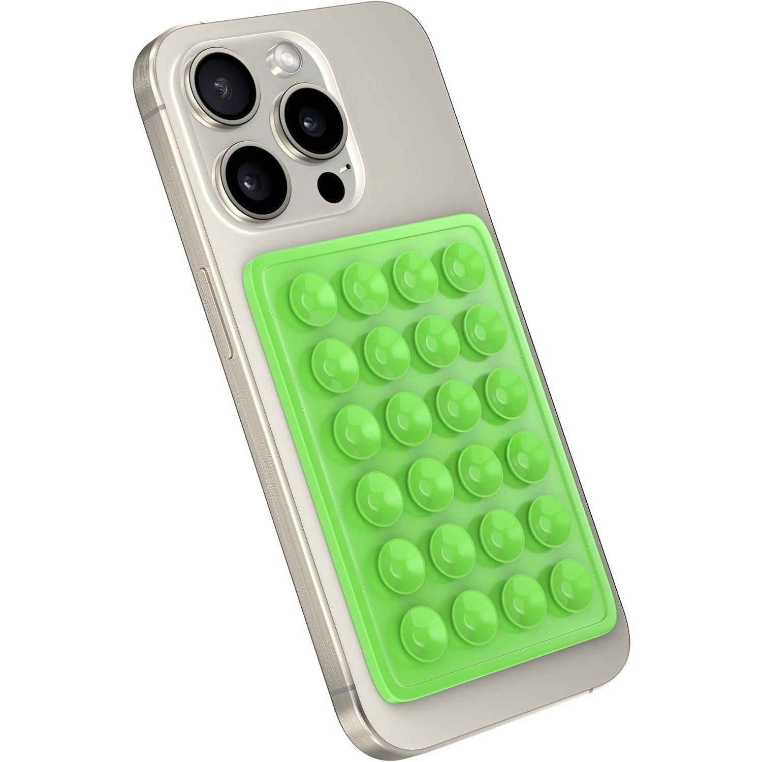 Suport Adeziv Universal, Flippy, pentru Telefon/Tableta, cu 24 Ventuze, potrivit pentru Tik-Tok/Selfie/Vizionare Video, din Silicon, 8 x 5.5 x 1 cm, Verde-0