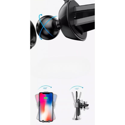 Suport auto cu incarcare wireless (inductie), Fast Charge WUW W2 negru-5