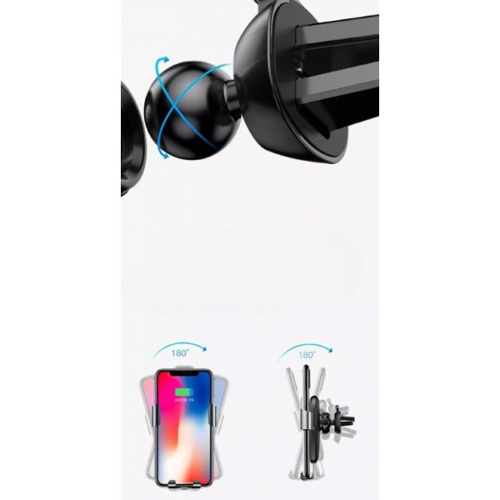 Suport auto cu incarcare wireless (inductie), Fast Charge WUW W2 negru-5