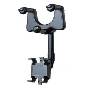 Suport auto Flippy cu atasare la oglinda retrovizoare, model Y611, rotativ 360 de grade și retractabil, multifuncțional, compatibil cu toate telefoanele mobile, Negru-0