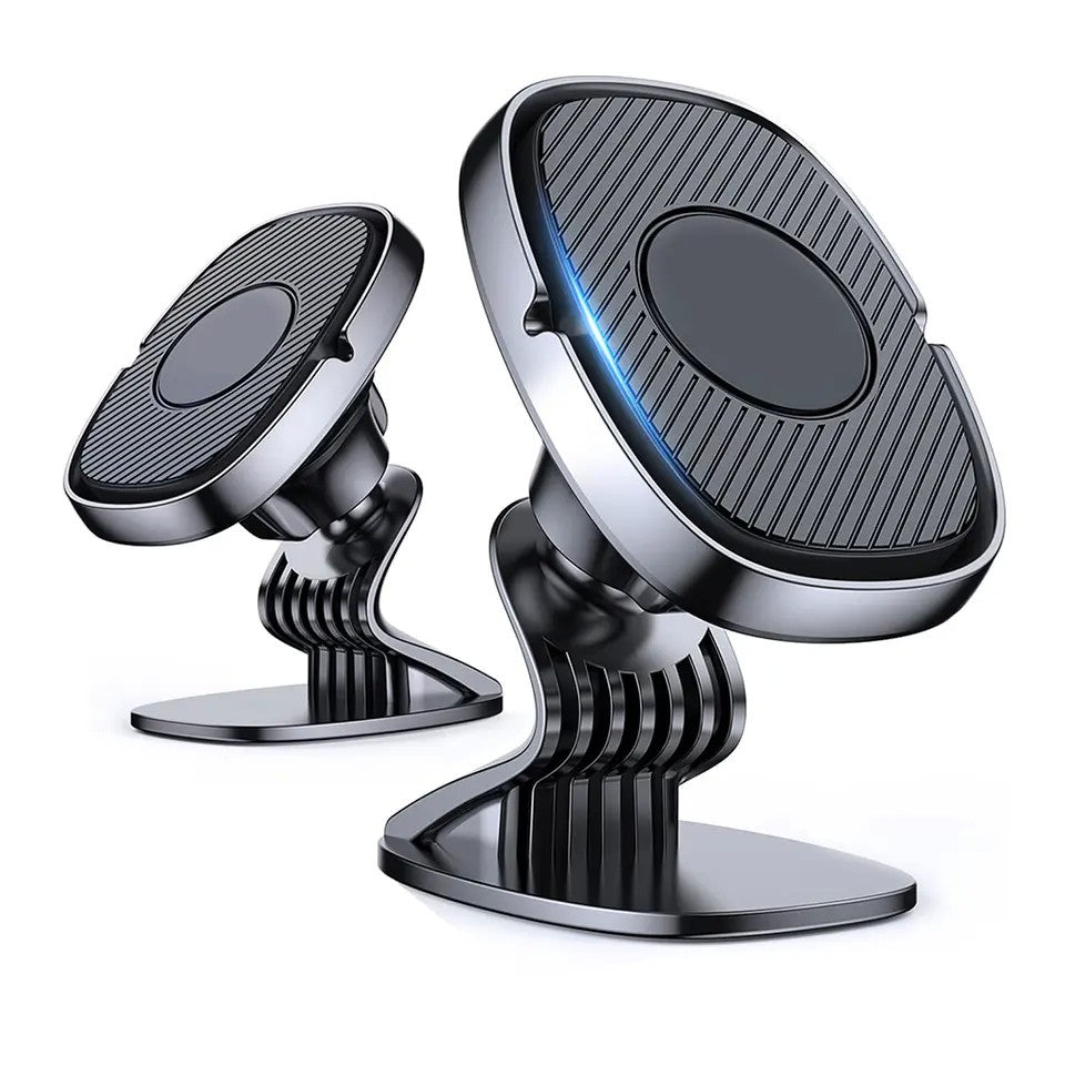 Suport Auto Magnetic Flippy 360 grade cu adeziv, 53 mm, Holder JS - 668, compatibil cu dispozitive intre 4" - 7", Ajustabil, 6 Magneti Neodymium  incorporati, Negru-2