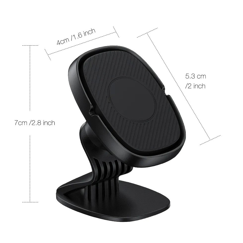 Suport Auto Magnetic Flippy 360 grade cu adeziv, 53 mm, Holder JS - 668, compatibil cu dispozitive intre 4" - 7", Ajustabil, 6 Magneti Neodymium  incorporati, Negru-3