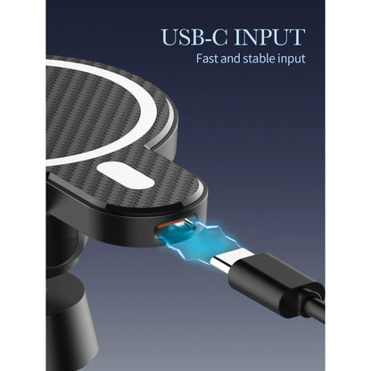 Suport auto MagSafe cu incarcare wireless 15W, Flippy, pentru seria iPhone 12, seria iPhone 13 si seria iPhone 14, Negru-1